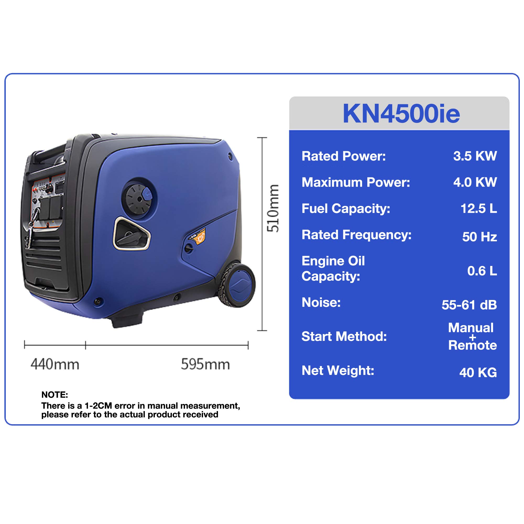 TGHY 1000W / 1800W / 2200W / 3500W Generador Portátil Inverter con Corte de Combustible Ultraligero y Silencioso Generador de Gasolina para Vehículos Recreativos Camping