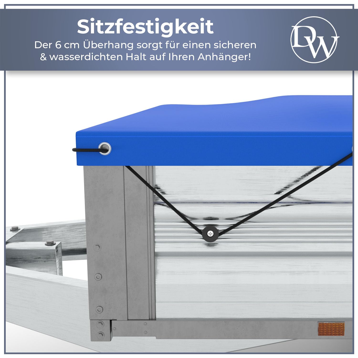 DARWiN® Anhänger Plane inkl. Planenseil 207,5 x 114 cm | PKW Anhängerplane 207 x 114 | 750kg Anhänger Flachplane mit Ösen | Abdeckplane wasserdicht | Plane für Stema Anhänger Abdeckung & viele mehr