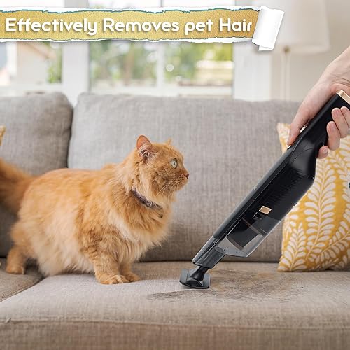 Miniatura 3 de Aspiradora de mano inalámbrica, succión de alta potencia de 15 KPA, carga rápida USB, aspiradora de automóvil con base de almacenamiento, eliminador