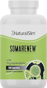 NaturalSlim Somarenew Metabolism Booster, Gut Cleanse, Energy Support & Full Body Cleanse Supplement with Marine Phytoplankton Omega 3 & Black Fulvic Acid Superfood - 180 Vegetable Capsules