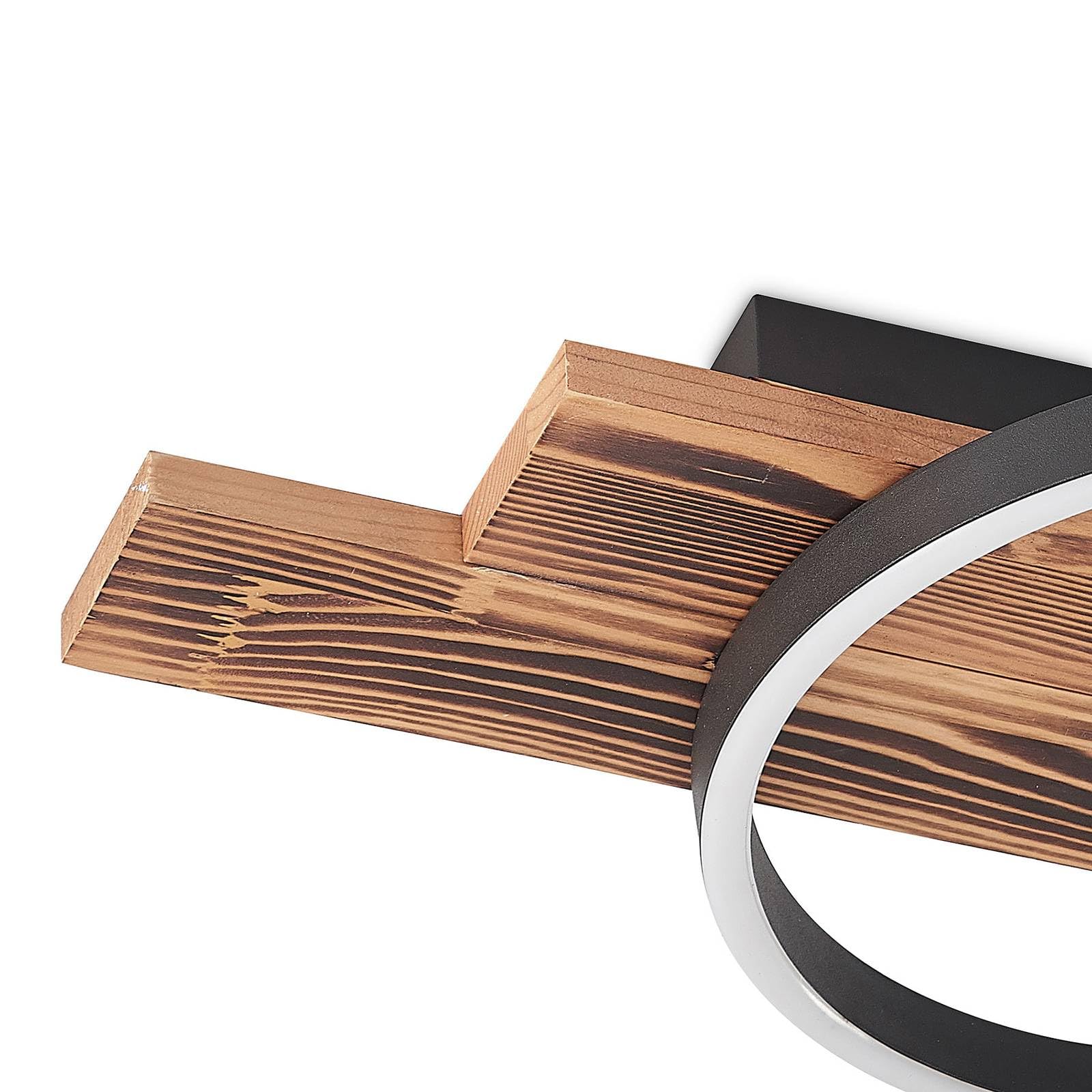 Lindby Plafoniera LED dimmerabile (Moderno) colore Ocra, in Legno ad es. Soggiorno & Sala da pranzo lampadina inclusa lampada plafoniera