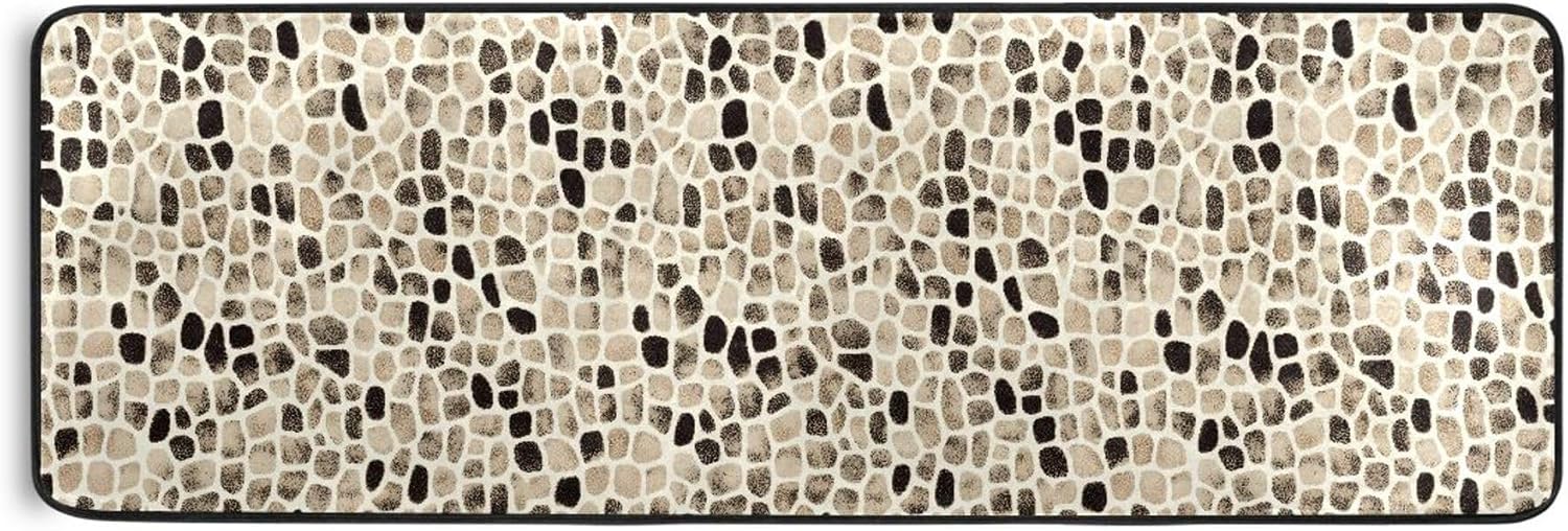 Runner Rug Non Skid Area Rugs, Speckled Stone Indoor Outdoor Kitchen Mats Carpet for Living Room Bedroom Home Decor 61 x 183cm