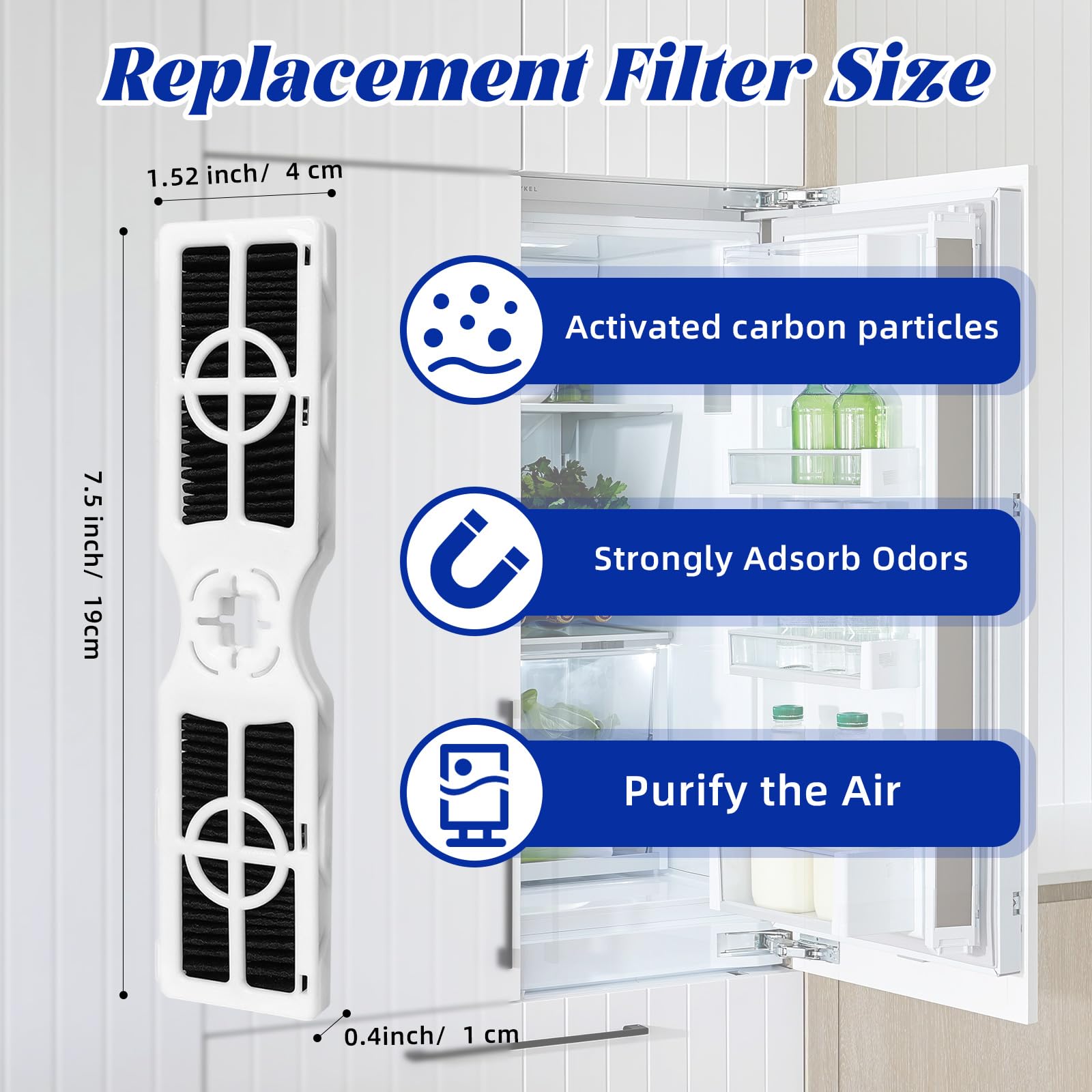Amazon.com: 4 Pack Refrigerator Air Filter Replacement, Compatible Amazon.com: 4 Pack Refrigerator Air Filter Replacement, Compatible