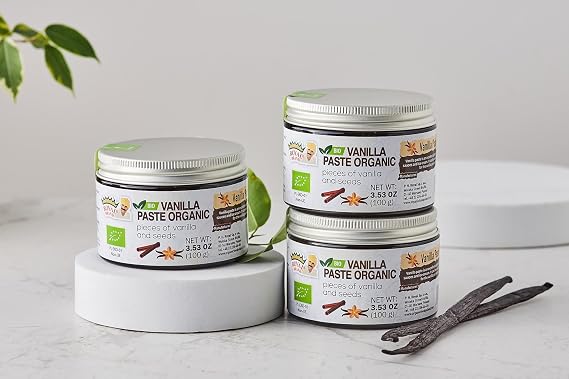 Vanilla Bean Paste 100 ml (3,53 oz) - Organic/BIO- Pieces of Vanilla and Seeds