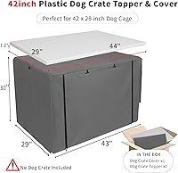 Vista 2 de Rockever Funda para jaula de perro con mesa para jaula de perro de 42 pulgadas, funda resistente al agua, de poliéster resistente a los rayos UV
