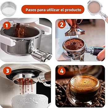 Portafiltro de 51 mm, filtro de café de acero inoxidable, filtro presurizado de doble capa, piezas de máquina para cafetera, accesorios de repuesto para cafetera4