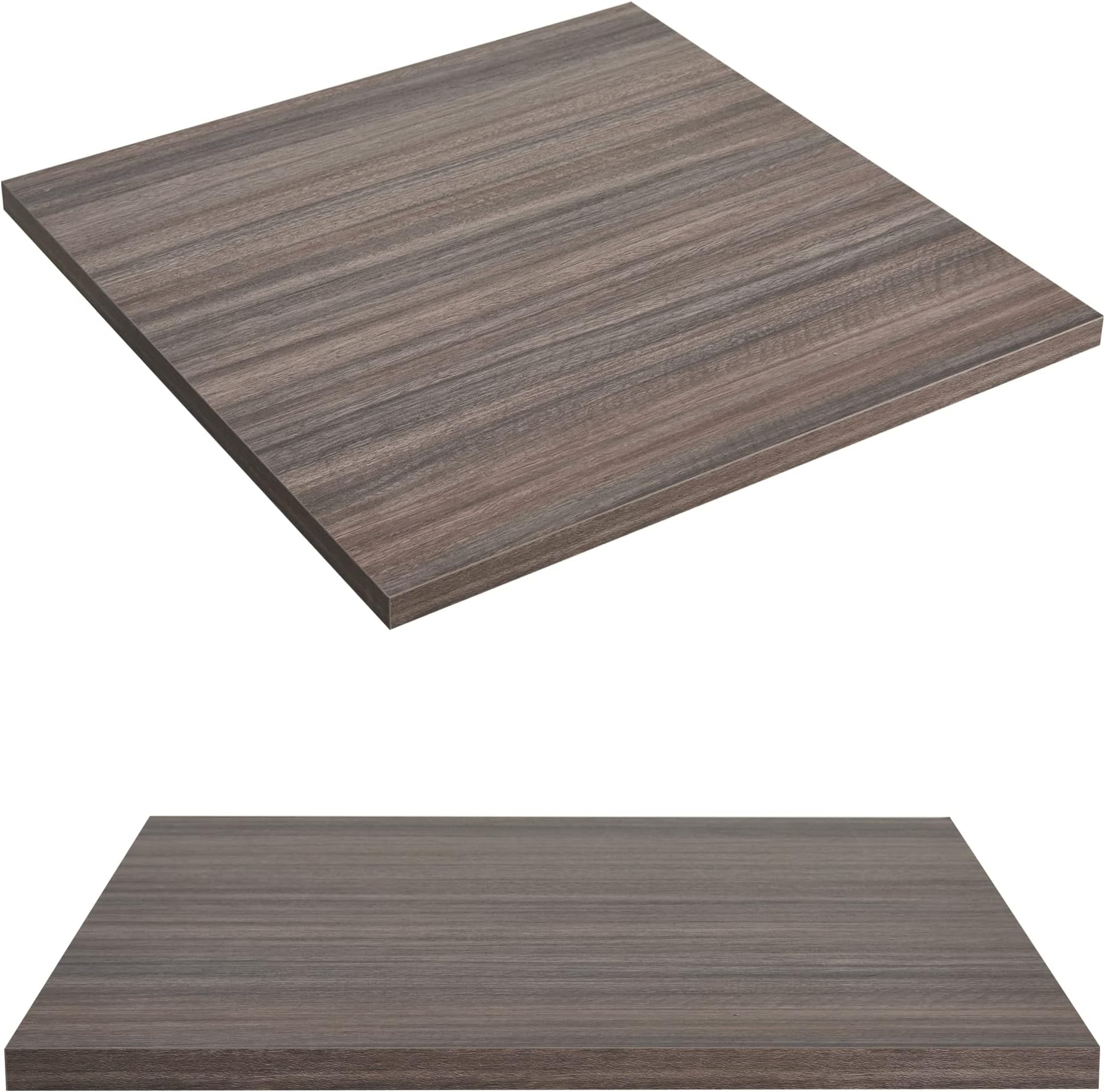 Universal Table Top 24 x 24 inches Squre Pack of 2, Reversible Melamine Countertop Only, Home or Commercial Indoor Use,1 inch Thick Eucalyptus/Rustic Wood