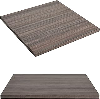 Kaboon Universal Table Top 24 x 24 inches Squre Pack of 2, Reversible Melamine Countertop Only, Home or Commercial Indoor Use,1 inch Thick Eucalyptus/Rustic Wood