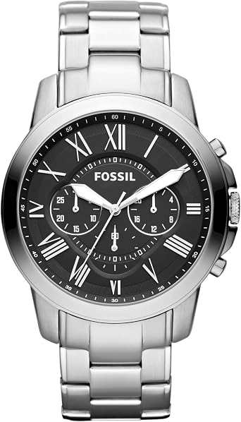 Fossil Womens Grant Chronograph Stainless Steel Watch, FS4736