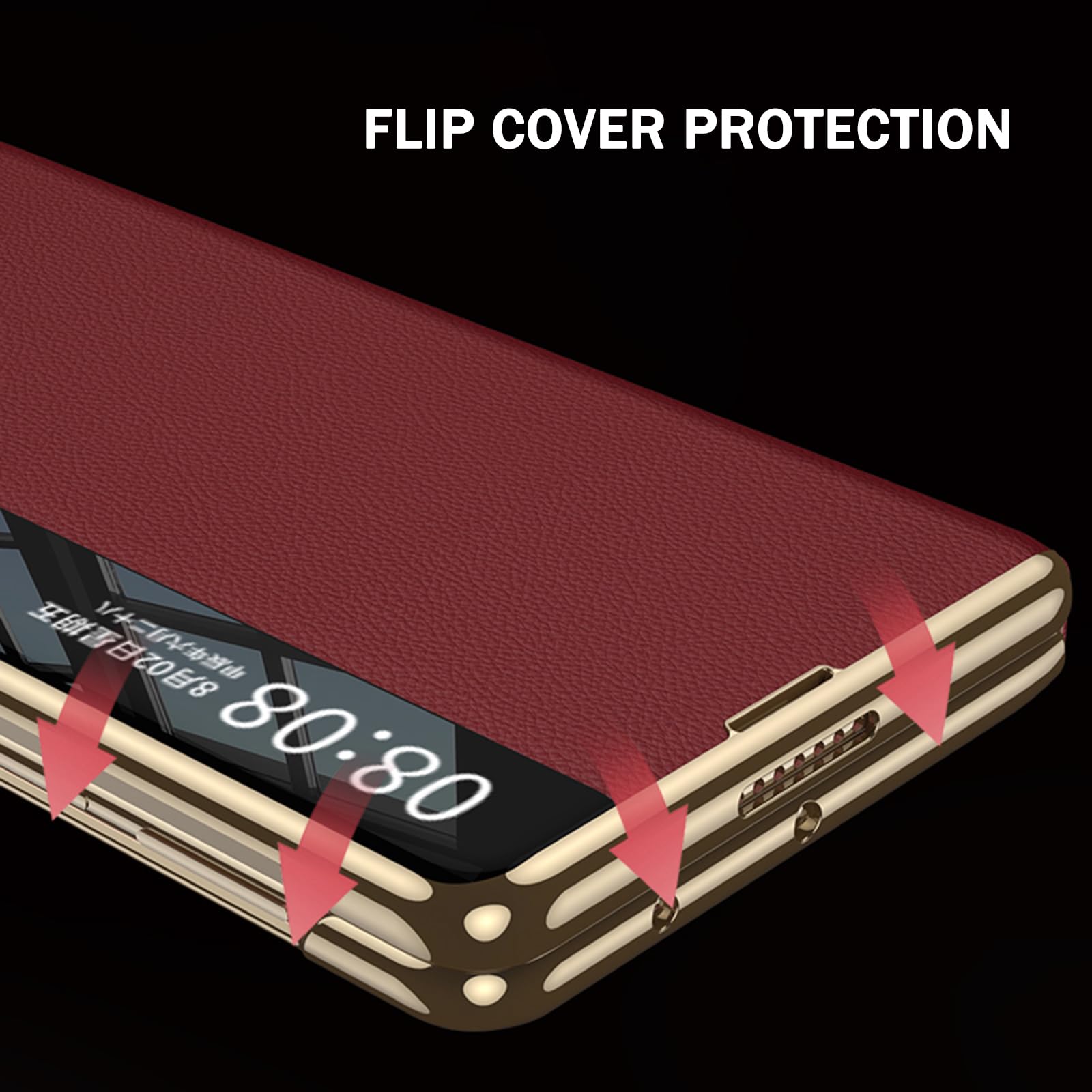 Skórzane etui do Huawei Mate X6, magnetyczne etui inteligentne okno widok funkcja odwracania wszechstronna ochrona etui biznesowe, czarne, Mate X6