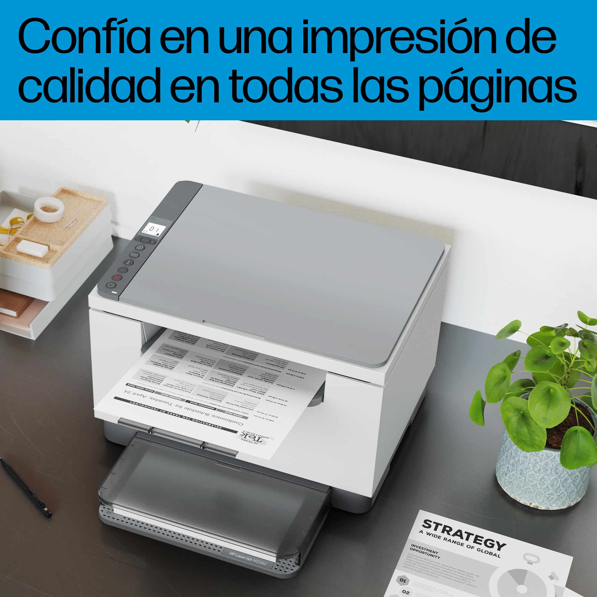 HP LaserJet M234d 8J9K4F, Impresora Láser A4 Multifunción Monocromo a Doble Cara Automática, Escaner, Copiadora (29 ppm, conexión Solo USB, Procesador 500MHz, Memoria 64MB, Smart App)