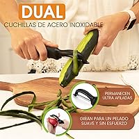 Vista 3 de Spring Chef Pelador de verduras giratorio prémium, color negro