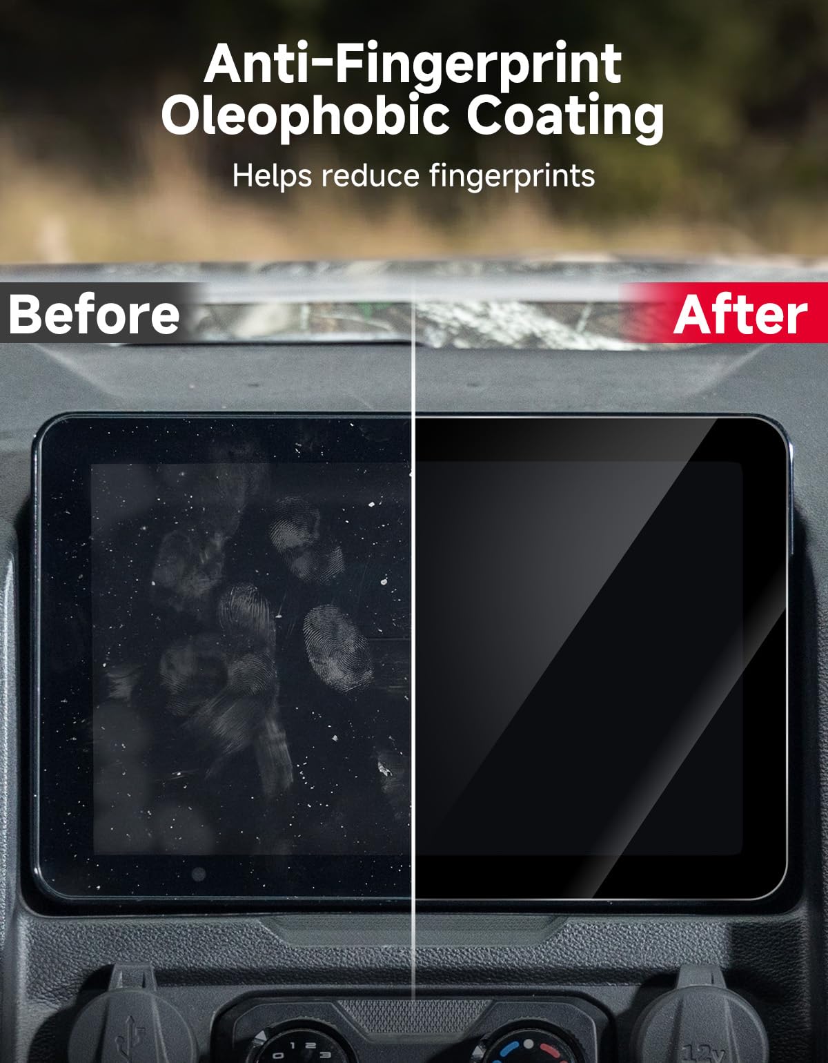KEMIMOTO Pellicola protettiva in vetro compatibile con CFMOTO U10 Pro/U10 Pro XL/U10 Pro Highland, durezza 9H, vetro temperato ultra trasparente, anti-impronte con resistenza ai graffi
