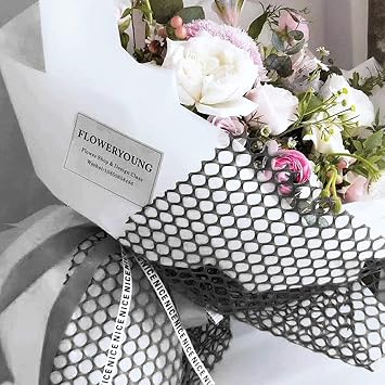 20 Sheets Floral Wrapping Mesh Paper Round Circle Net Openwork Floral Package Paper Roll DIY Flower Bouquet Gift Packing Materials Craft Net Papers Florist Supplies for Birthday Wedding Holiday Decor