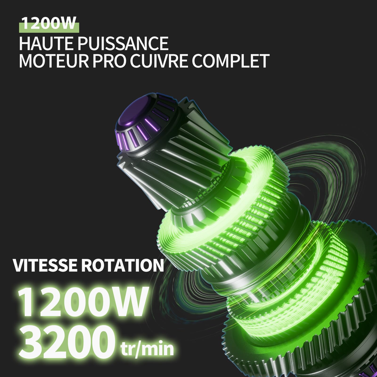 1200W Tondeuse a Mouton Professionnelle, 6 Vitesses Réglables 3200 tr/min, Lame 13 Dents pour Moutons Chèvres Alpagas, avec Manuel Français et Vidéo (Vert)
