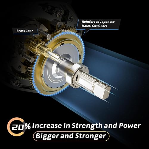 Miniatura 3 de HAUT TON Carrete de pesca Scorpion King Baitcaster, serie 300, carrete de baitcasting con marco de aleación de magnesio, 10+1BB, potencia de