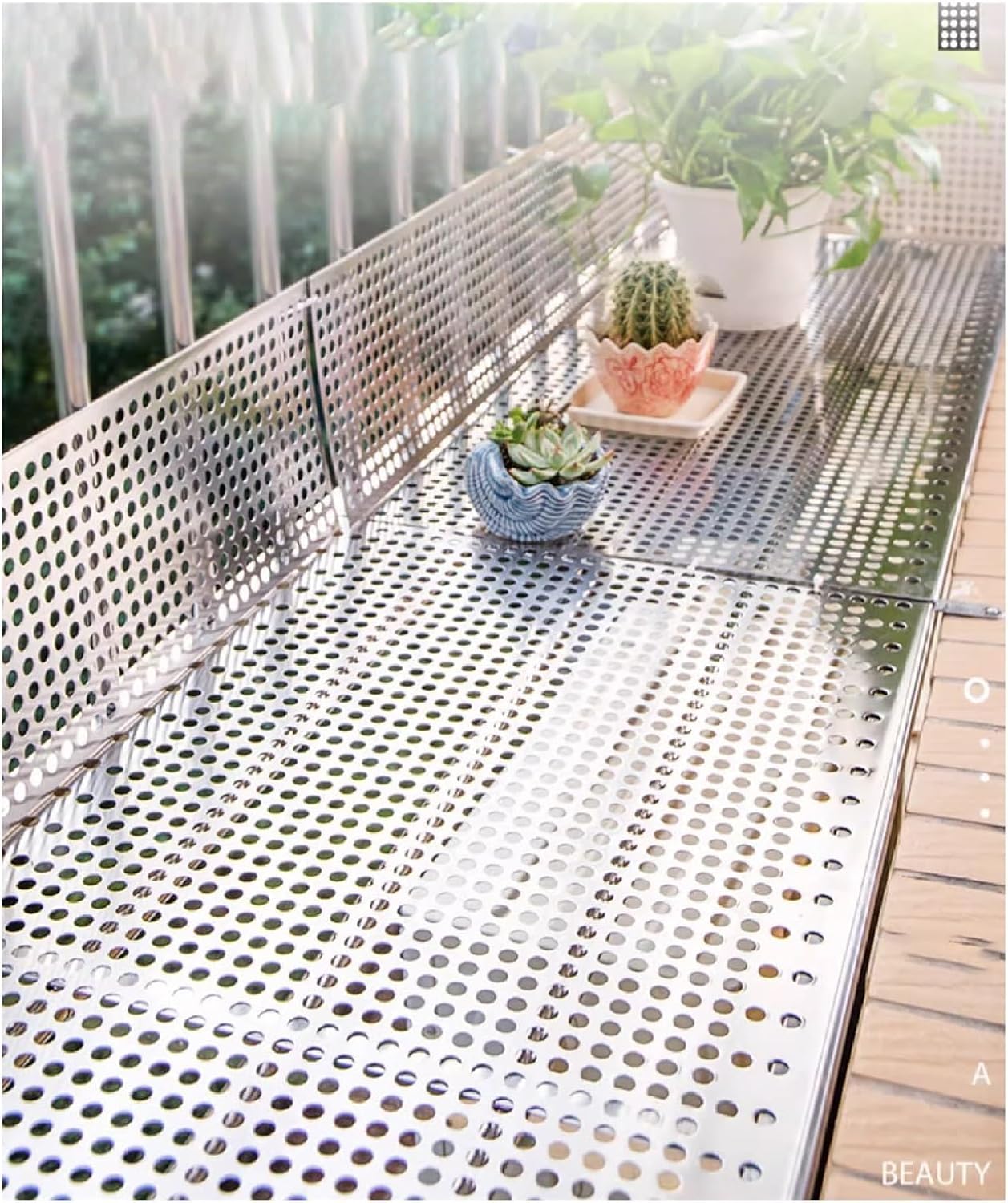 Filet antivol en acier inoxydable 304 de 15x50 cm pour balcon et bâche de sécurité perforée