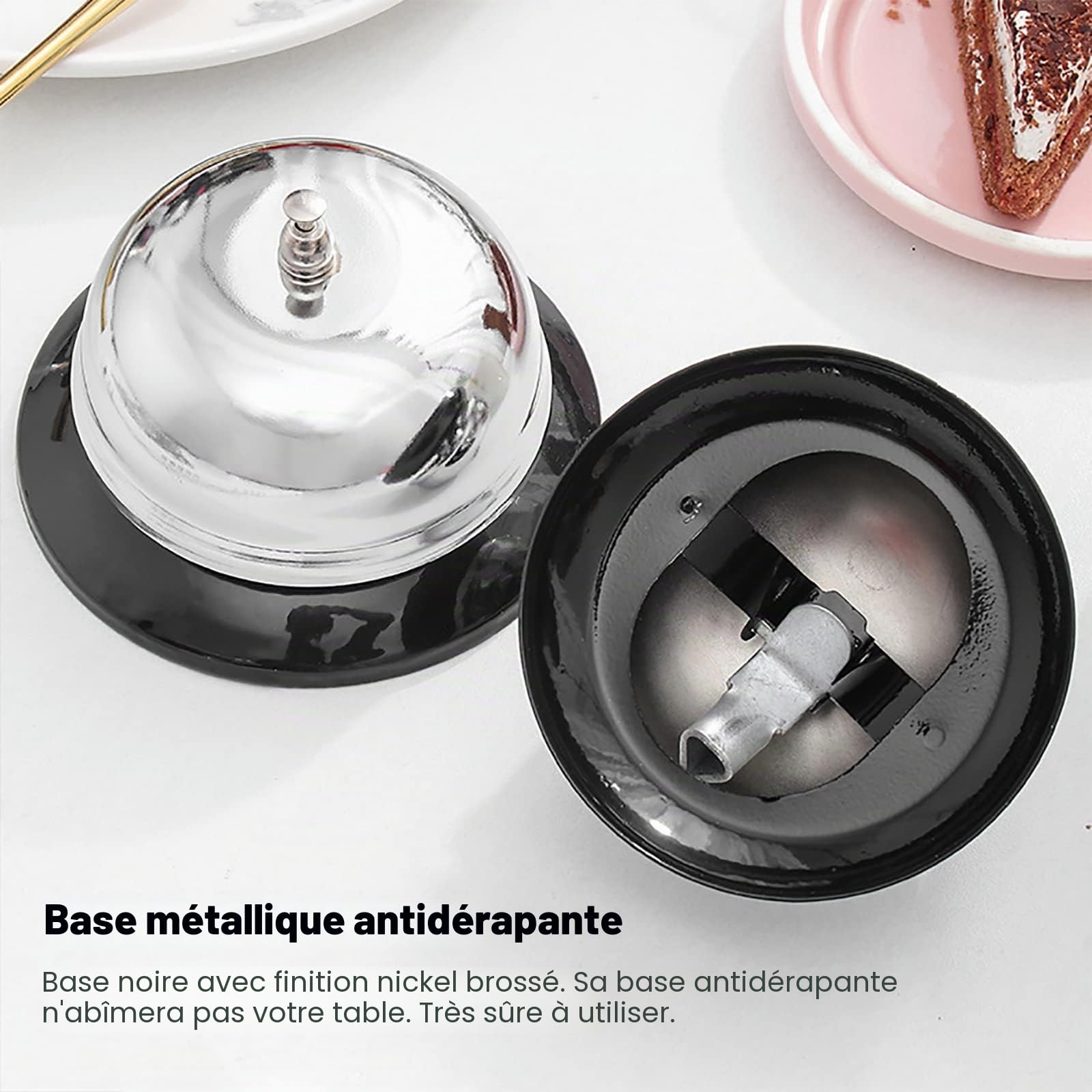 Sonnette de Table Brillante en métal,Bureau Bell,Cloche de Service en métal,Service Bell,Ring Metal réception réception,Restaurant Cuisine Service Bar pour Cuisine,Bar,Jeu,Concierge,Écoles