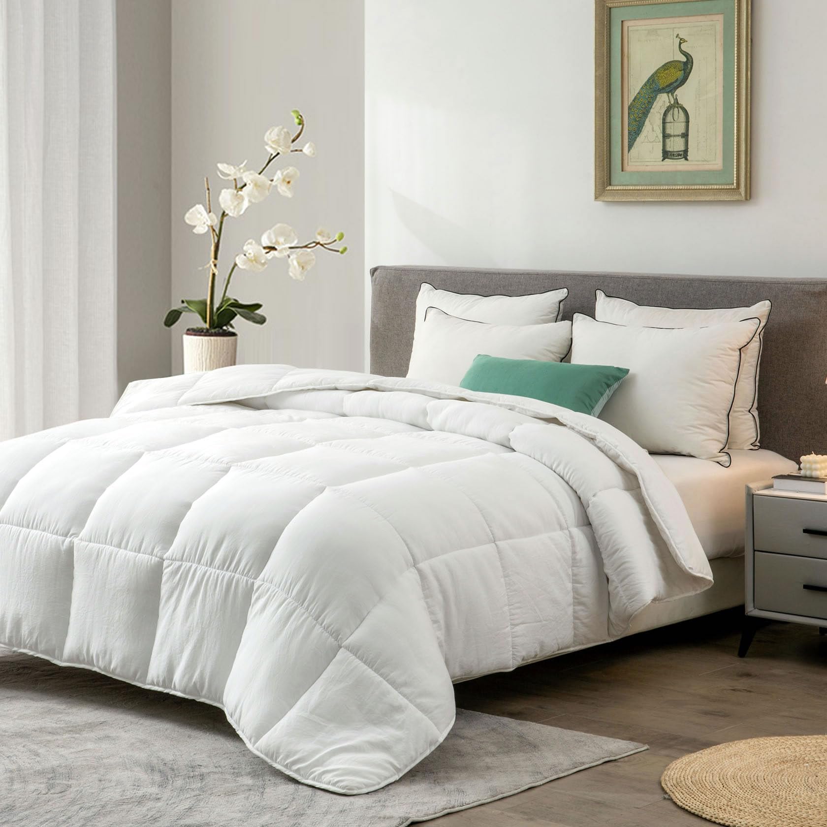 BPC Piumino Letto Singolo, Leggero per Estate Primavera, Trapunta in Bio-based Microfibra Mista Eucalipto Lyocell da 160 gr/m², 1 Piazza Singolo cm 155x200