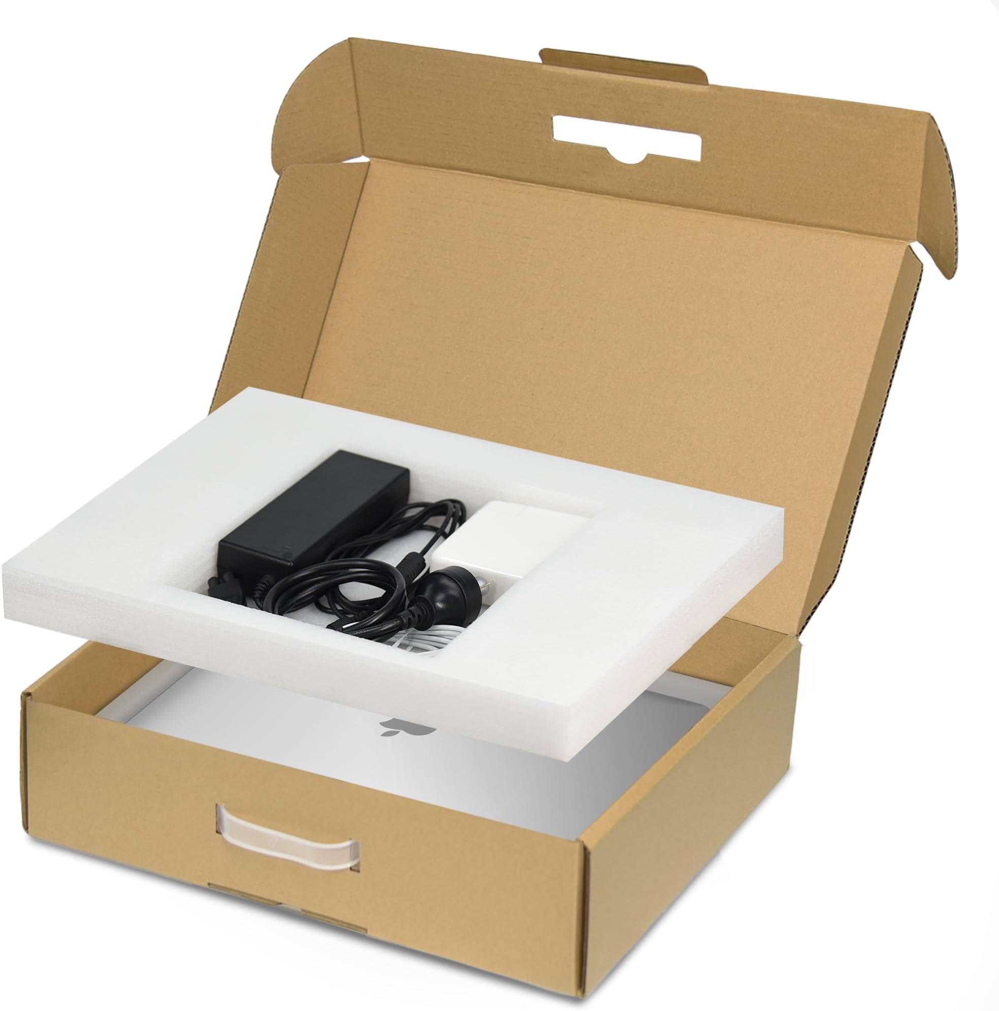 SOUNDANCE Laptop Box with Protection Foam, Brown Cardboard Shipping Box for up to 17.3 Inches Notebook Computer