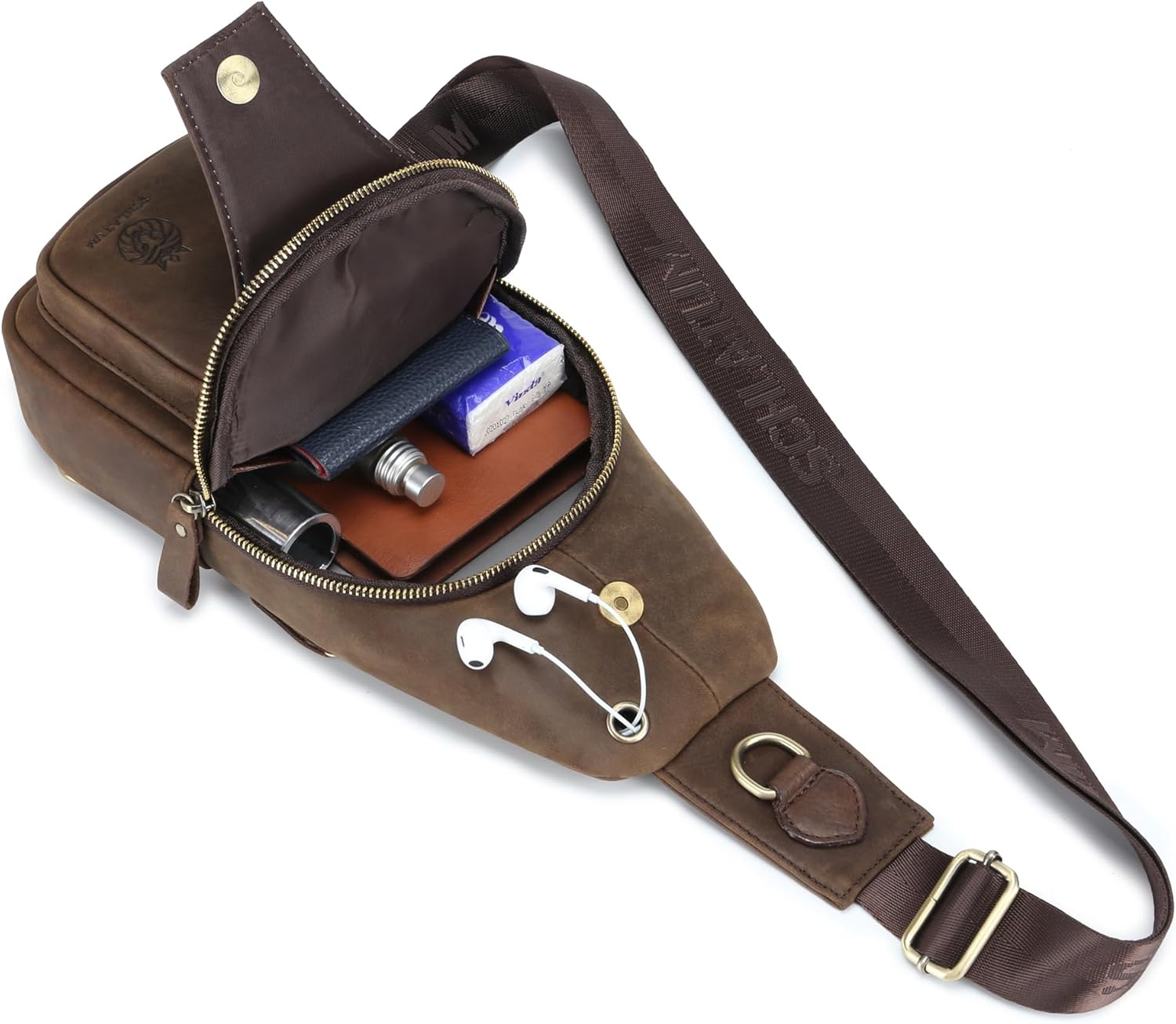 LUKZIJAES Genuine Leather Sling Bag for Men - Image 6