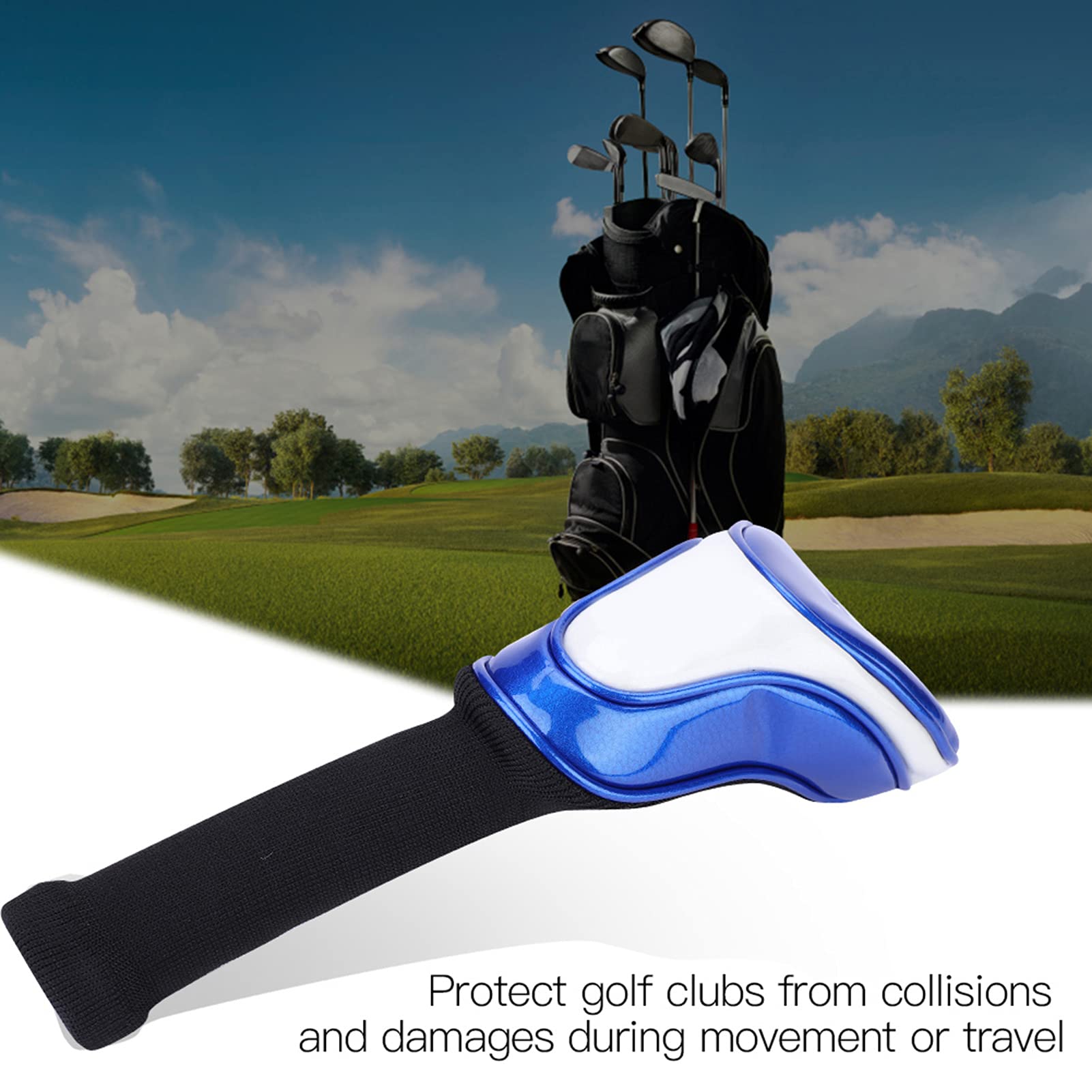 Golfschläger-Schlägerhauben für Fahrer, langlebiges blaues PU-Golfer-Zubehör aus elastischer Baumwolle