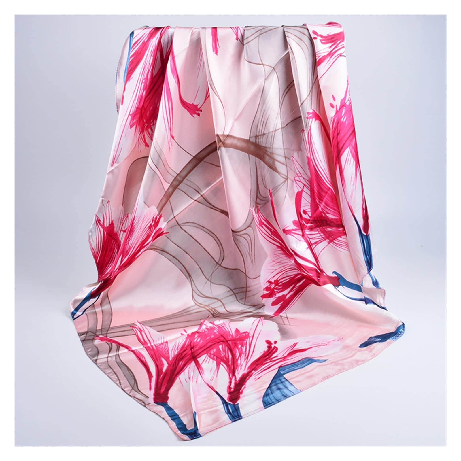 Pañuelo de Seda Moda Mujer Moda Vacaciones Chal Suave al Aire Libre impresión Disponible Verano Primavera protección Solar Bufanda (Color : Purple, Size : 1) (Purple 1)