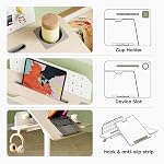 JOY worker Mobile Standing Desk with 60° Tiltable Desktop, 28" Height Adjustable Rolling Desk, DIY Pegboard & Storage Base, Portable Laptop Desk with 4 Lockable Wheels for Home Office, Oak