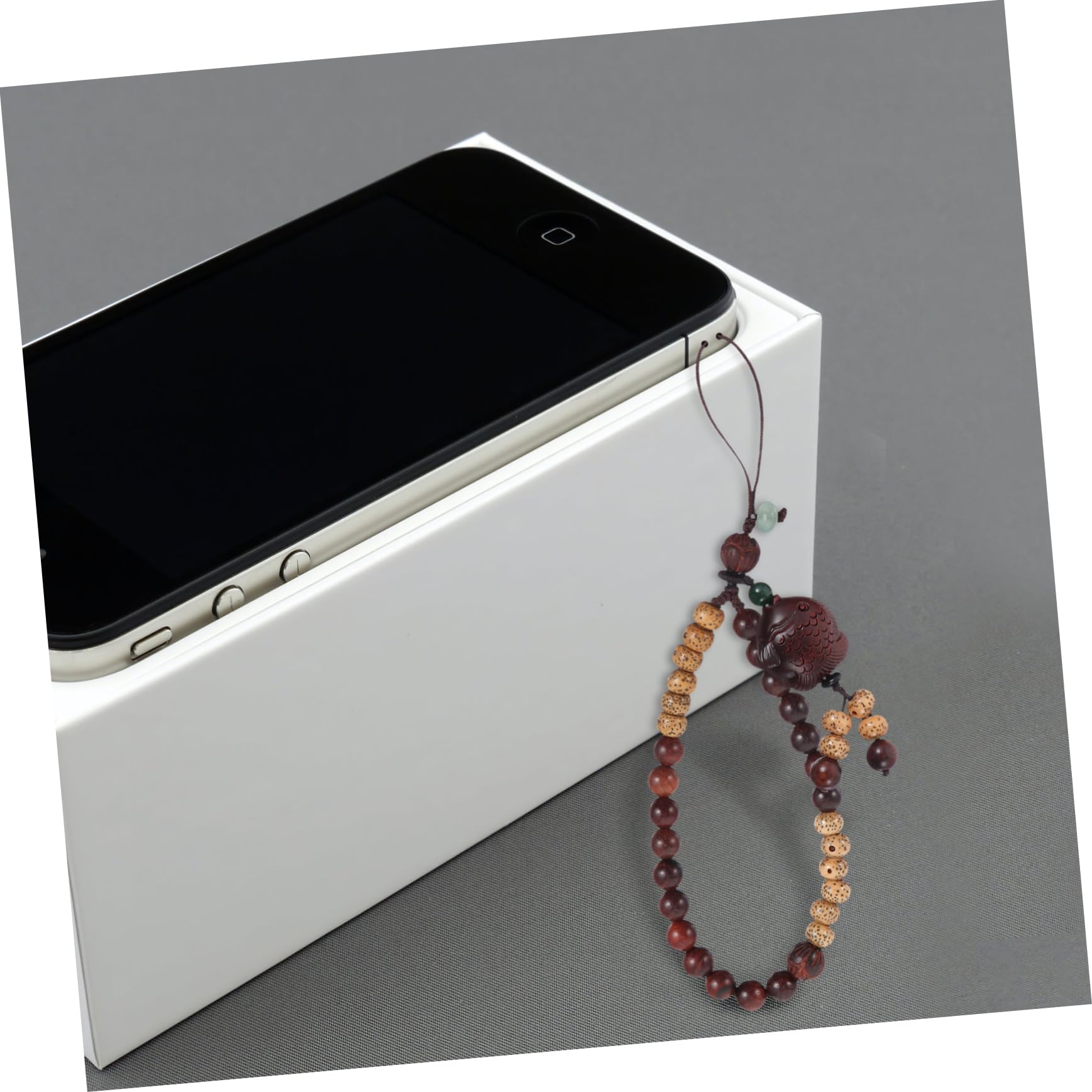 HOMSFOU 1 Pc Catena Per Cellulare in Legno Di Sandalo Portachiavi Per Chiavi Cinghia Da Polso Per Telefono Cinturino Per Chiavi Cartellino Del Chiave Legno Di Sandalo Sanguigno Gaomi