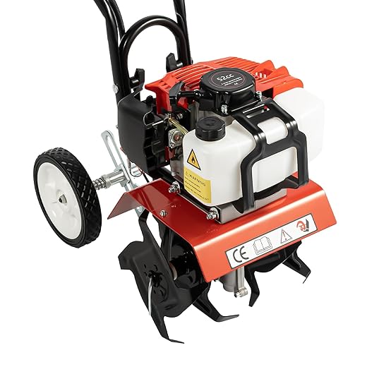 52CC Petrol Tiller 2 Stroke 3HP 7000RPM Height Adjustable Petrol Tiller for Farm, Orchards and Gardens
