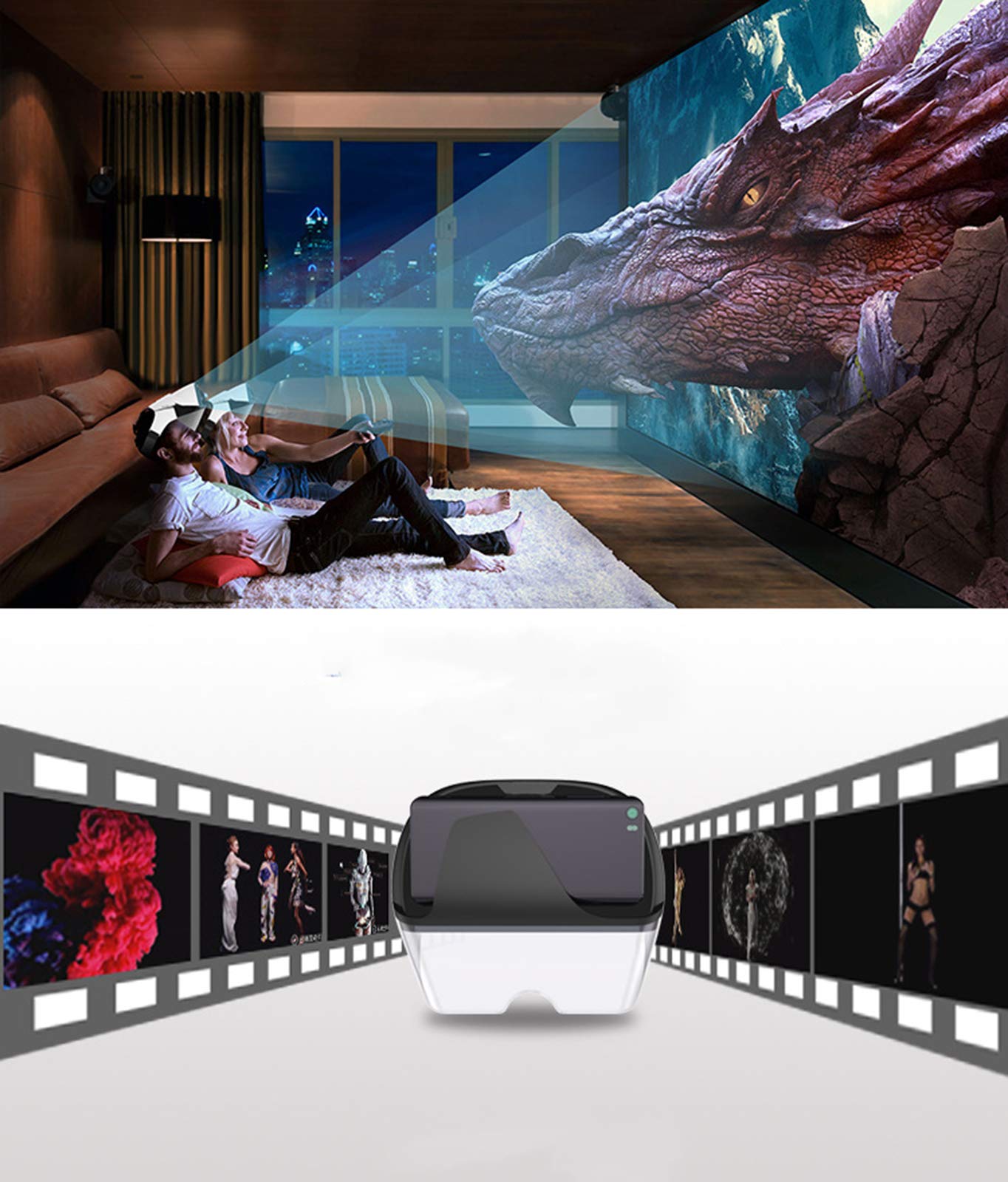 Zestaw słuchawkowy VR 3D VR okulary VR gogle do iPhone/telefonów z systemem Android na ekranie 4,2-5,7 cala, zestaw słuchawkowy do gier i filmów