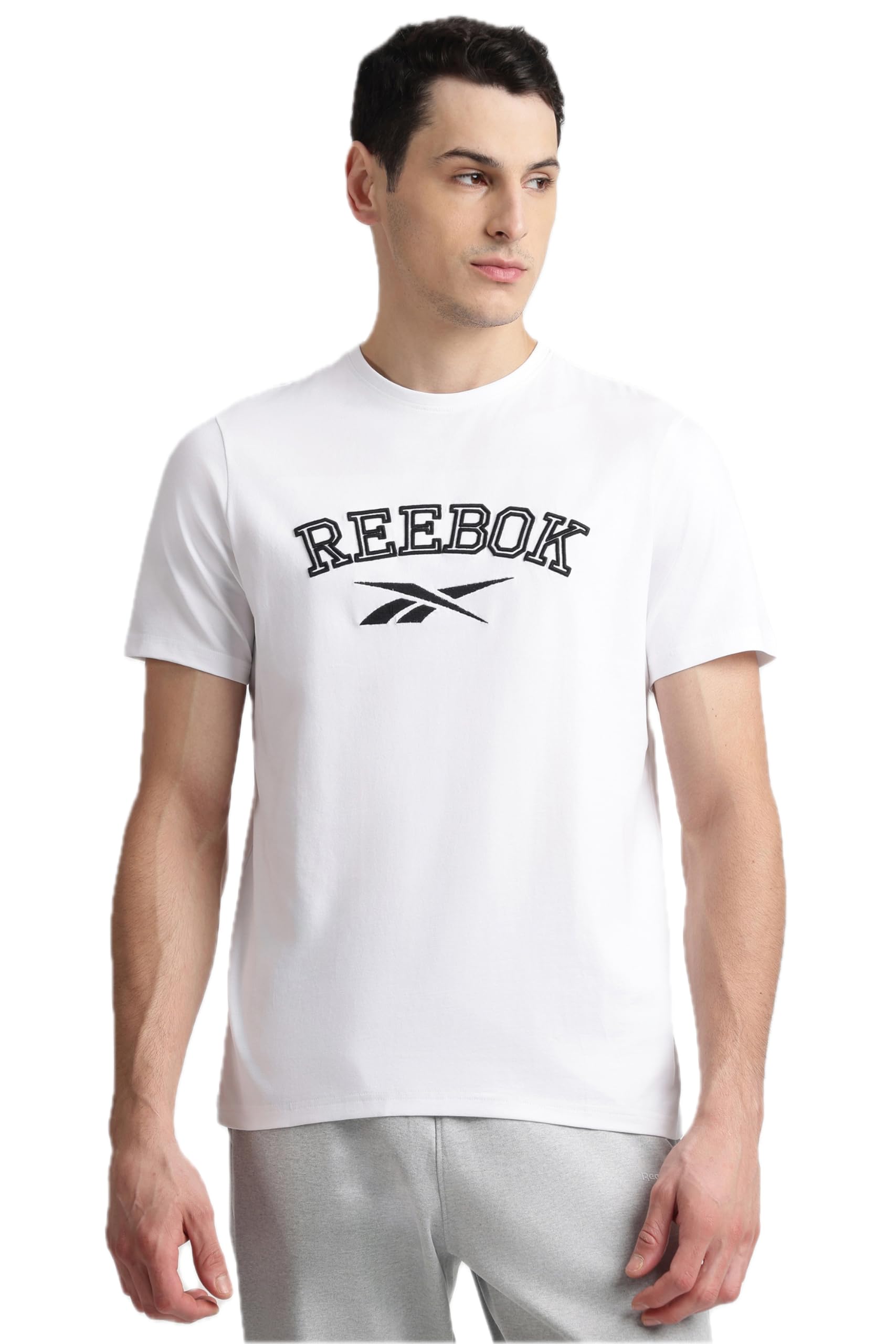Reebok Men's T-Shirt |Casuals | Classic Cotton Stretch Tee | Round Neck | Regular Fit | Half Sleeve | 93% Cotton 7% Lycra-picture-35
