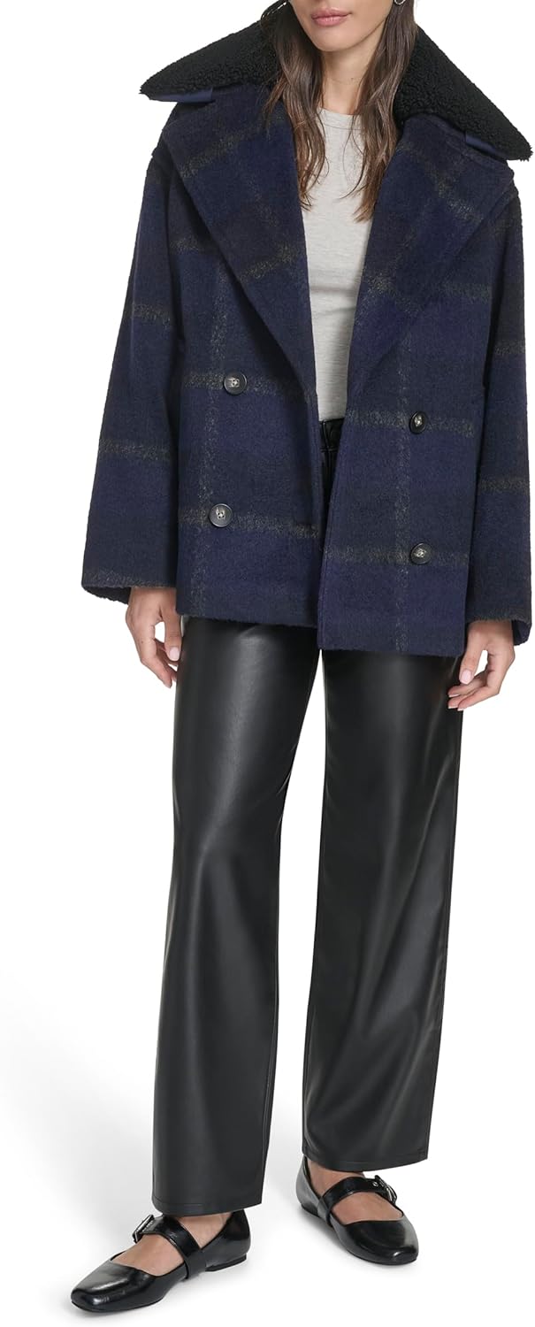 Levi's Women's Wool Blend Peacoat With Removable Sherpa Collar - Image 2