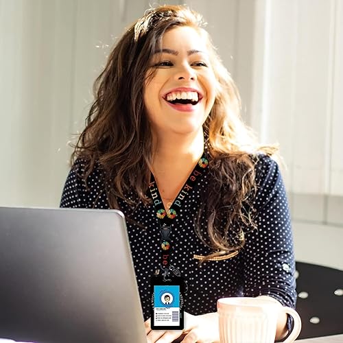 Miniatura 3 de Soporte para tarjeta de identificación con cordón, soporte positivo para tarjetas de identificación con carrete, retráctil, desmontable, tarjeta de