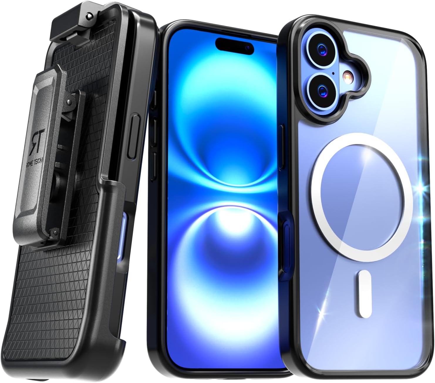Designed for iPhone 16 Case with Belt Clip Holster