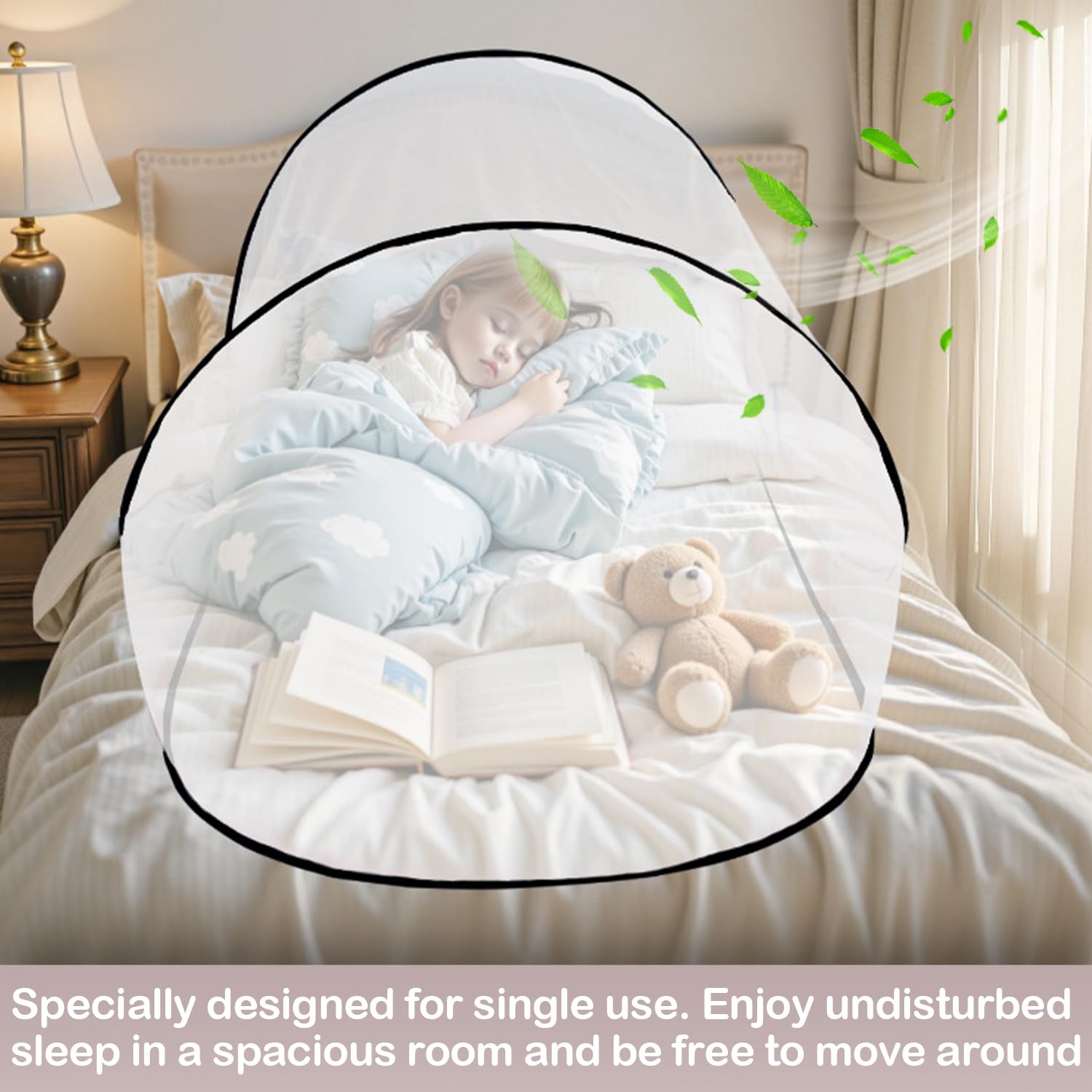 Pieghevole Zanzariera Da Viaggio Pop Up - 200 x 80 x 56 cm, Portatile per Letto Singolo e Culla
