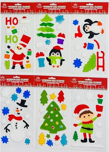 CalcomanĂas de gel navideñas navideñas copos de nieve de muñeco de nieve personajes de invierno pingĂĽino oso polar decoraciones para hogar oficina CalcomanĂas de gel navideñas navideñas copos de nieve de muñeco de nieve personajes de invierno pingĂĽino oso polar decoraciones para hogar oficina