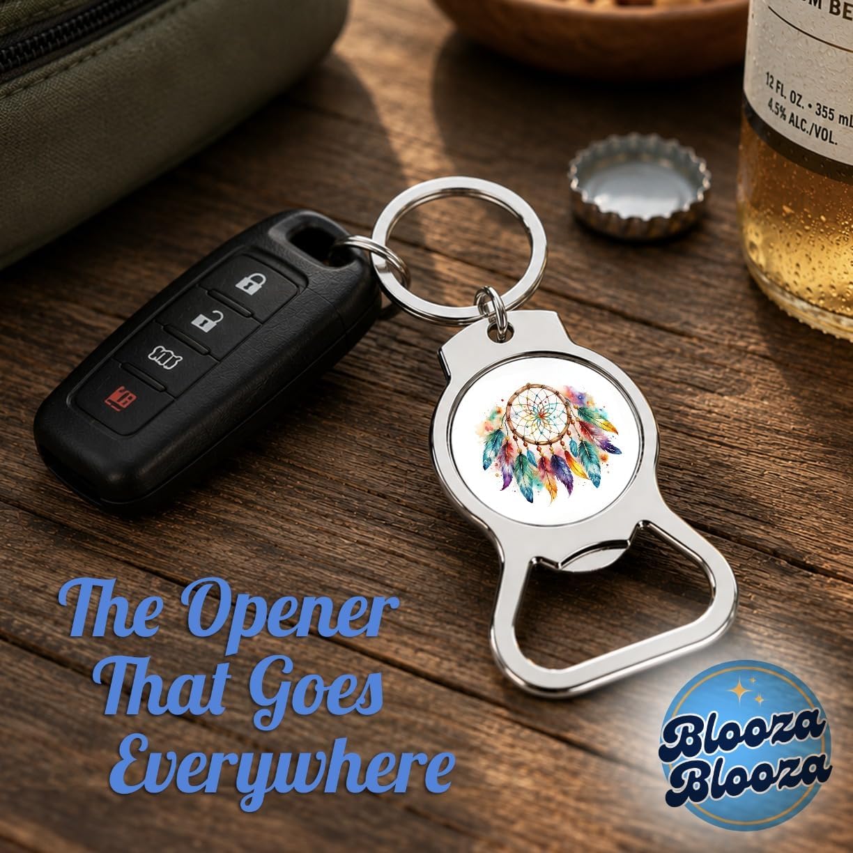 Native American Indian Dreamcatcher Watercolor Bottle Opener Keychain image 5