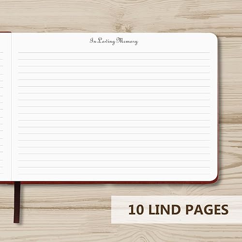 Vista 5 de Tiankool Libro de visitas funerarias para servicio conmemorativo, libro de visitas para registro de invitados funerarios, libro de invitados