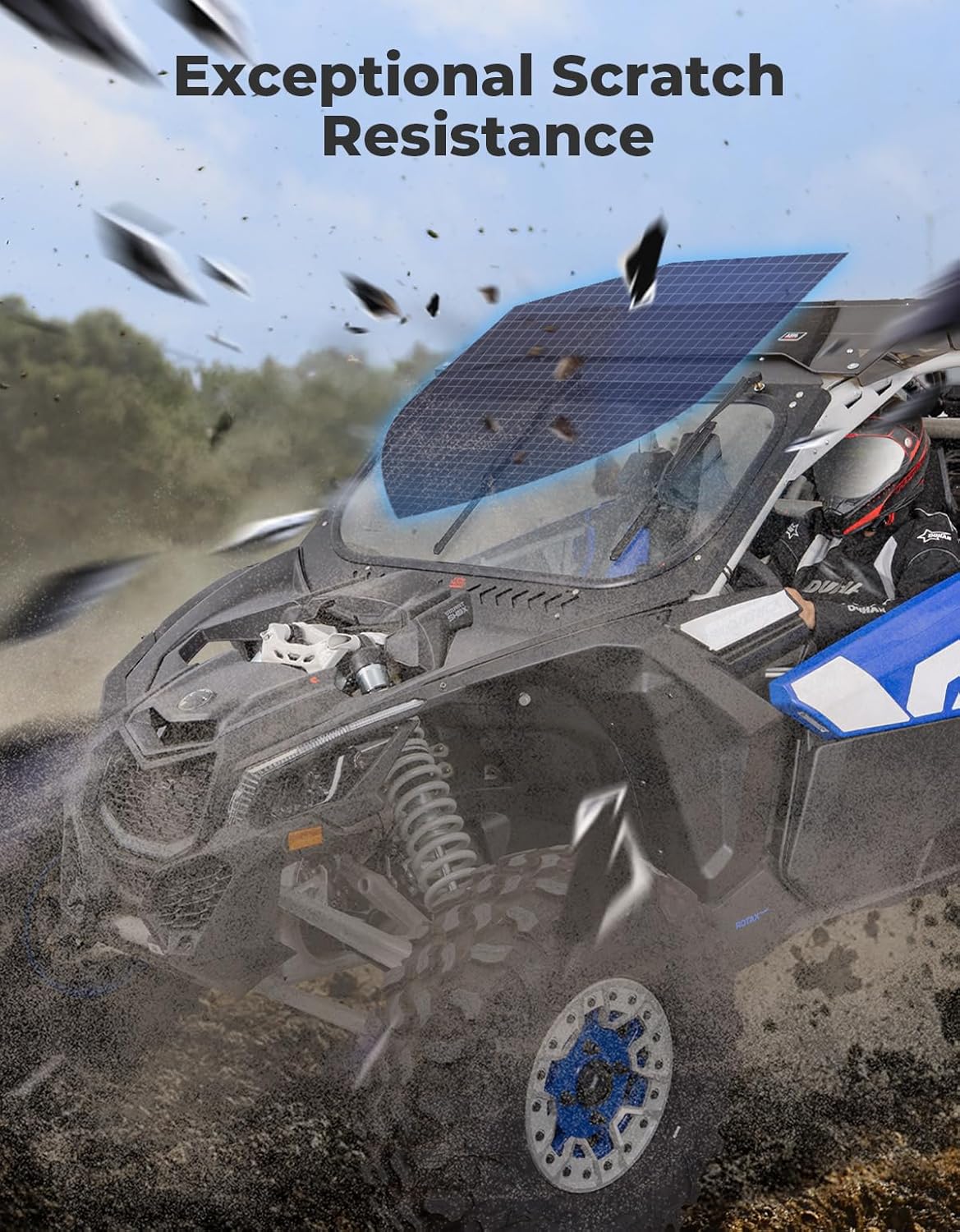 KEMIMOTO X3 Glass Windshield with Sliding Vents and X3 Clear Lower Doors Compatible with Can Am Maverick X3