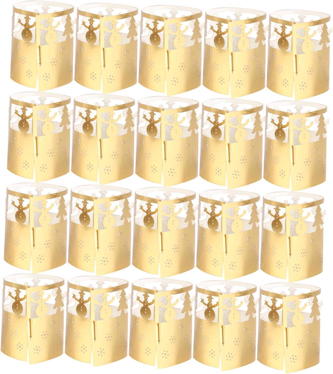 Zerodeko 50pcs Christmas Paper Hollow Snowflake Pattern Lampshade Decor for Candle Lighting Creative Home Decoration for Winter Celebrations and Holiday Gatherings