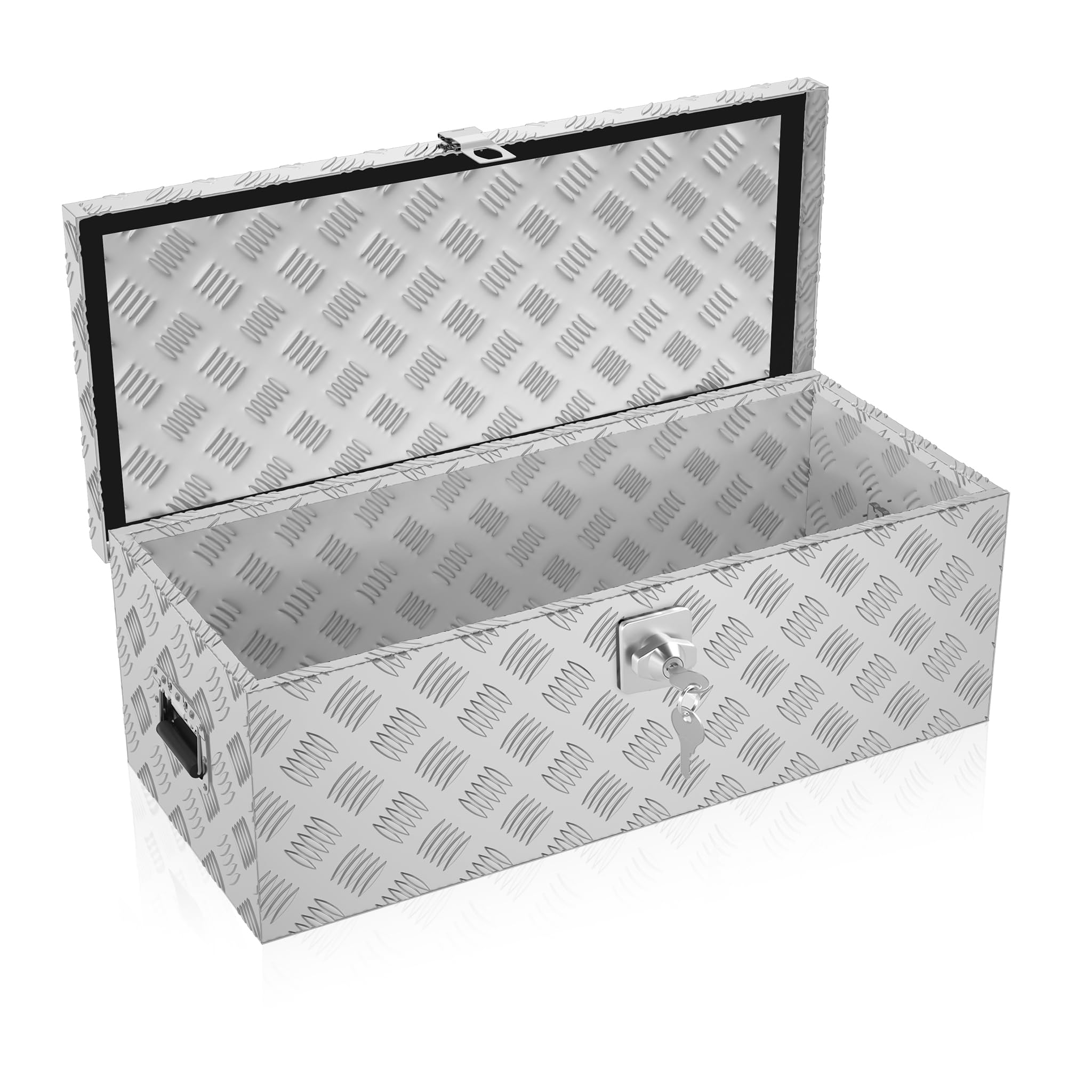 Aufun 60L Truckbox Werkzeugbox Aufbewahrungsbox mit Deckel & 2 Schlüsseln