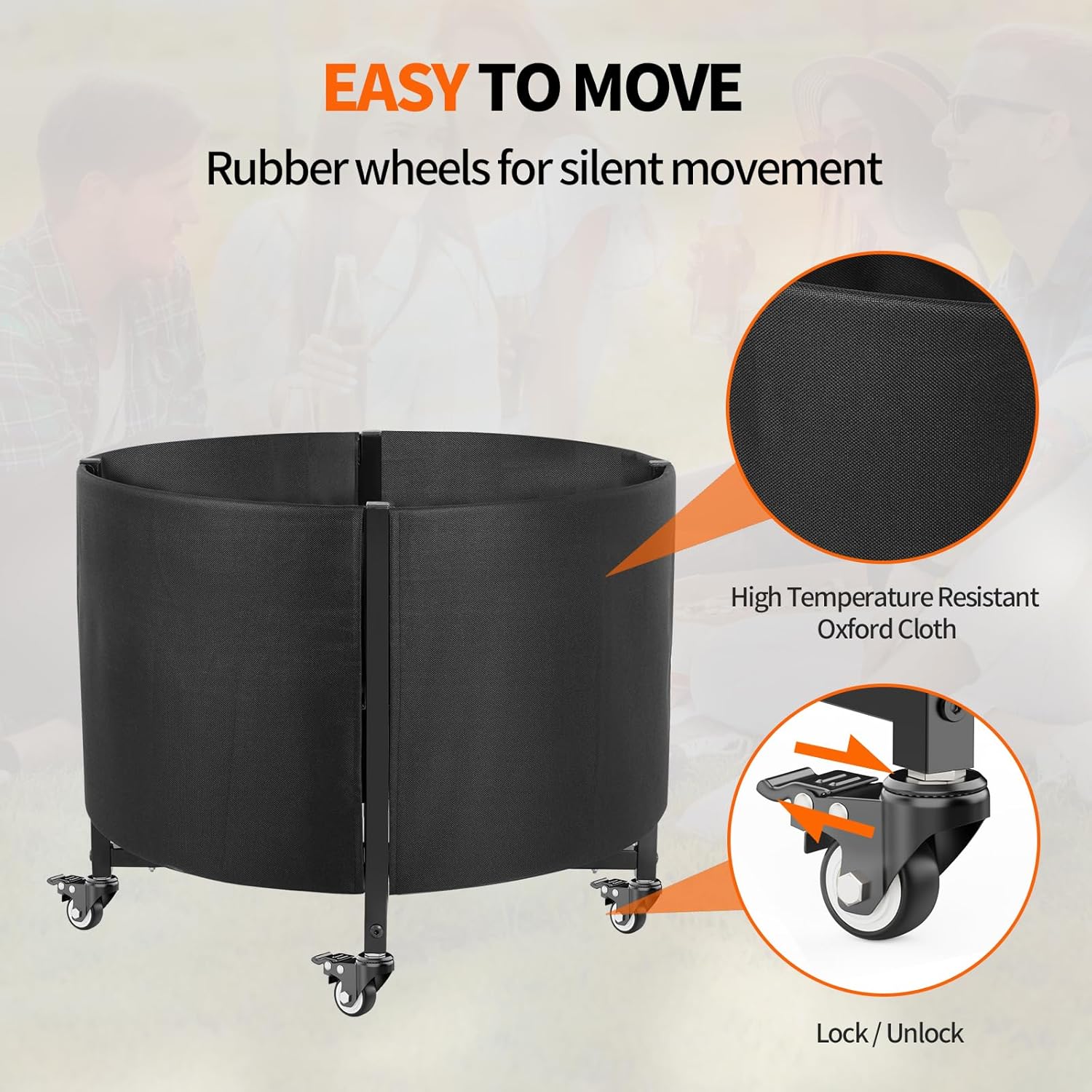 Riian Fire Pit Surround Tabletop for Solo Stove Bonfire,Wood Burning Fire Pit Surround Table for Outdoor,Small Patio, FirePit Accessories for Solo Stove Bonfire,Protect Cats,Dogs (Stove NOT Included)