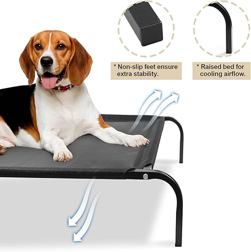 Miniatura 4 de Cama elevada para perro, cama elevada de enfriamiento portátil XL para interiores y exteriores, cama hamaca para perro de malla transpirable