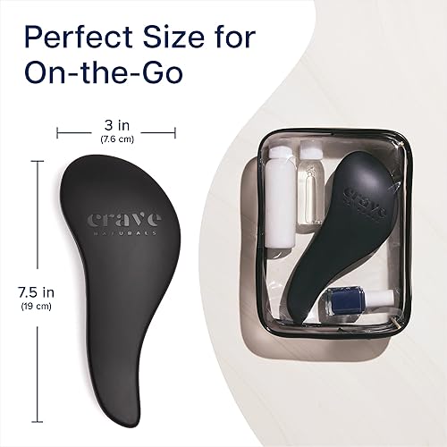 Miniatura 6 de Crave Naturals, Cepillo Desenredarte Deslizante para Resultados Definitivos, Niños y Adultos, Uso como Peine o Cepillo para Cabello, Color Negro