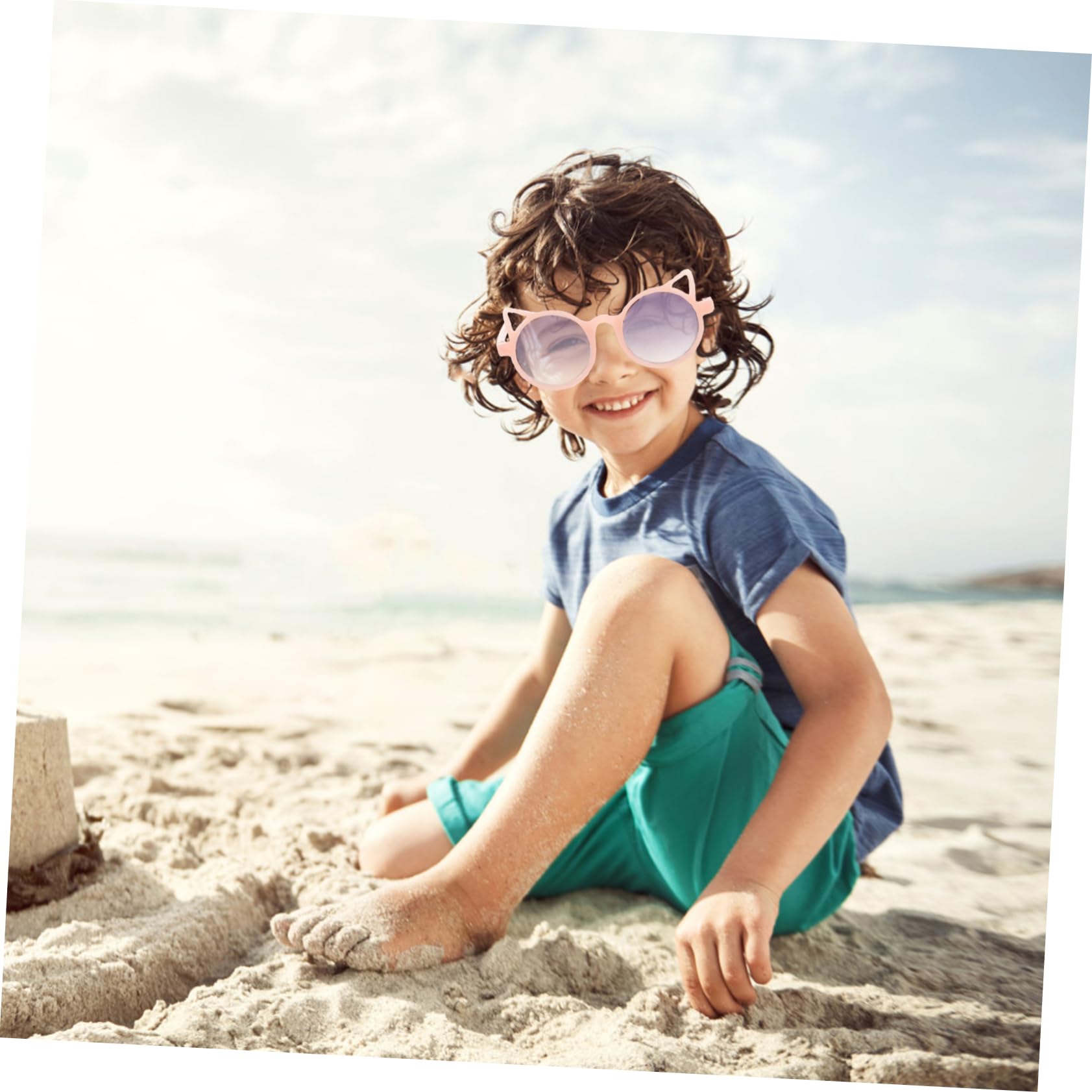 BESPORTBLE 2Pairs Cat Eye Sunglasses for Party Favors Fashionable Cat Ear Eyeglasses Jelly with Lenses for Outdoor Activities