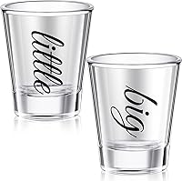Vista 1 de Lounsweer 2 Piezas Vasos de Chupito de Hermandad Grande Pequeña con Base Gruesa Regalos de Hermandad Grande Pequeña 2 oz Vasos de Chupito de Tequila