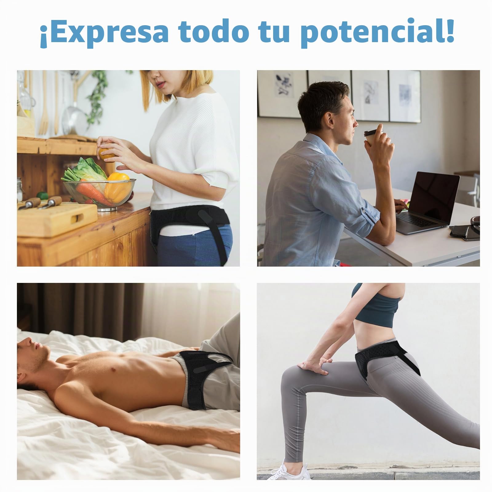 Tenbon Cinturón Soporte Hernia Inguinal Hombre Mujer - Braguero Postoperatorio/Preoperatorio Universal con Almohadillas Extraíbles, Alivia Dolor Ingle Izquierdo/Derecho, Correa Ajustable (Large)