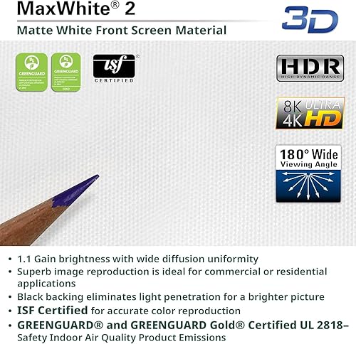 Miniatura 7 de Elite Screens Manual Series 100 pulgadas 43 pantalla de proyección manual con bloqueo automático