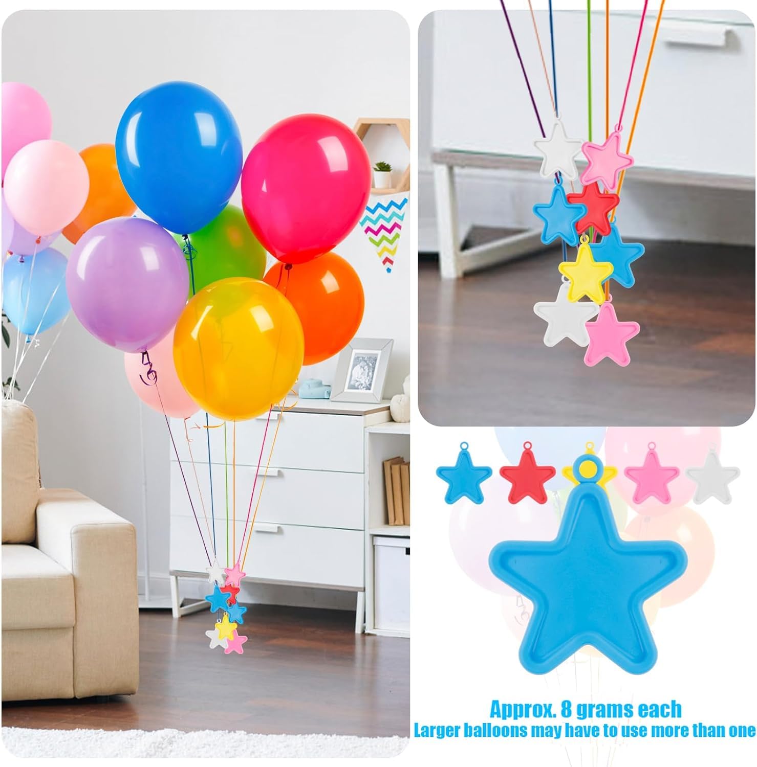 Helium Balloon Weights, 25 Pieces Balloon Weights, Colorful Plastic Balloon Weight for Helium Balloons Parties, Celebrations Decoration - Image 2